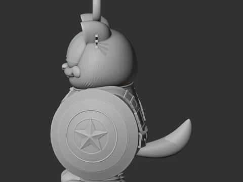 Garfield Captain America Ring Figure 3D Model