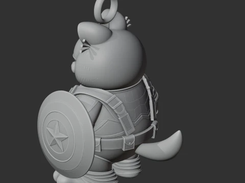 Garfield Captain America Ring Figure 3D Model