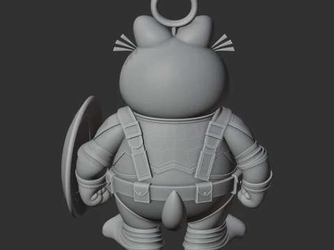 Garfield Captain America Ring Figure 3D Model