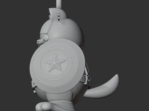 Garfield Captain America Ring Figure 3D Model