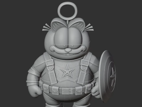 Garfield Captain America Ring Figure 3D Model