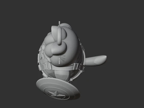 Garfield Captain America Ring Figure 3D Model