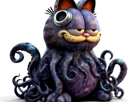 Figurine en anneau Garfield Cthulhu Modèle 3D