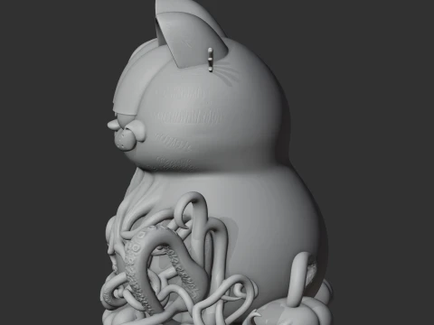 Garfield Cthulhu Ring Figure 3D Model