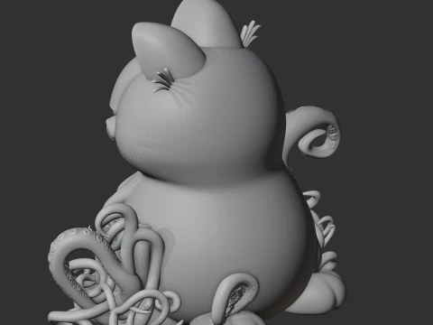 Garfield Cthulhu Ring Figure 3D Model