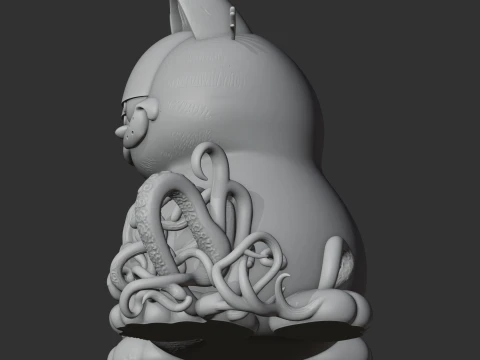 Garfield Cthulhu Ring Figure 3D Model