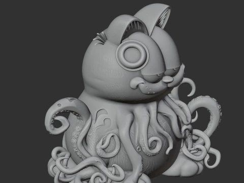 Garfield Cthulhu Ring Figure 3D Model