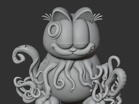 Garfield Cthulhu Ring Figure 3D Model