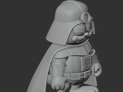 Garfield Darth Vader Ring Figure 3D Model