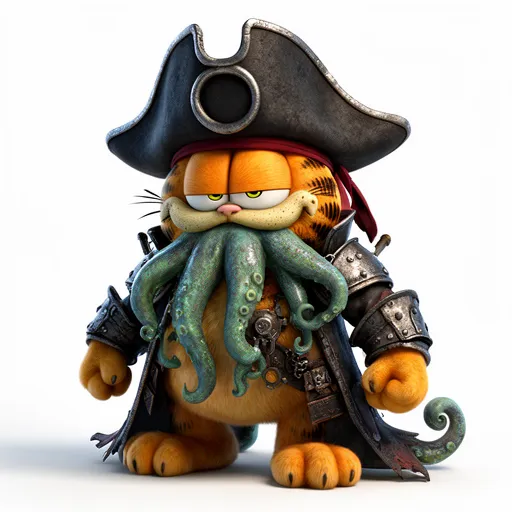 Garfield Davy Jones Ring Figure 3D Model .c4d .max .obj .3ds .fbx .stl .blend