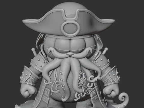 Garfield Davy Jones Ring Figure 3D Model