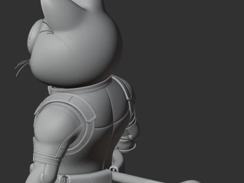 Garfield Deadpool Ring Figure 3D Model