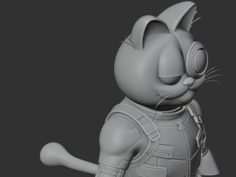 Garfield Deadpool Ring Figure 3D Model