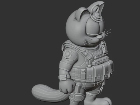 Garfield Ethan Hunt Ring Figure 3D Model