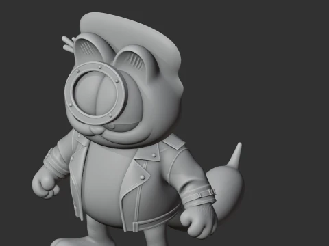 Garfield Ghost Rider Ring Figure 3D Model