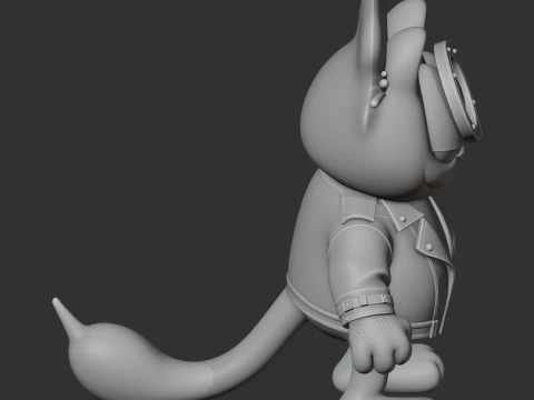 Garfield Ghost Rider Ring Figure 3D Model