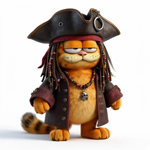 Garfield Jack Sparrow Ring Figure 3D Model .c4d .max .obj .3ds .fbx .stl .blend 