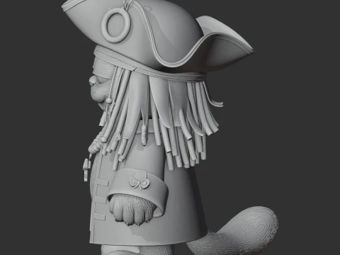Garfield Jack Sparrow Ring Figure 3D Model