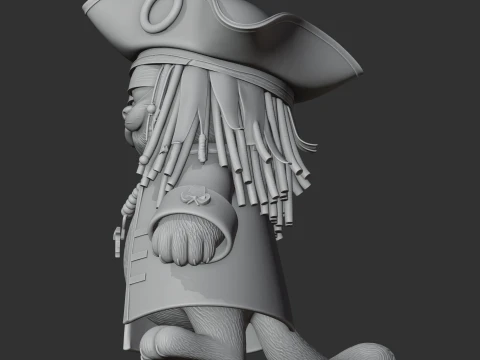 Garfield Jack Sparrow Ring Figure 3D Model