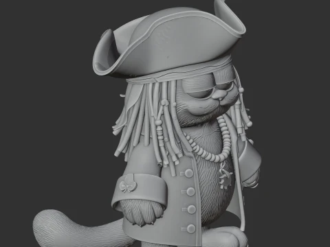 Garfield Jack Sparrow Ring Figure 3D Model