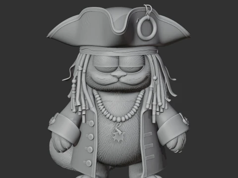 Garfield Jack Sparrow Ring Figure 3D Model