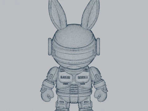 Bugs Bunny Robocop Ring Figure 3D Model