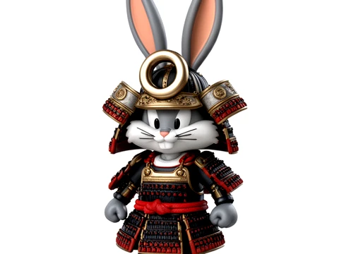 Bugs Bunny Samurai Ring Figure 3D Model