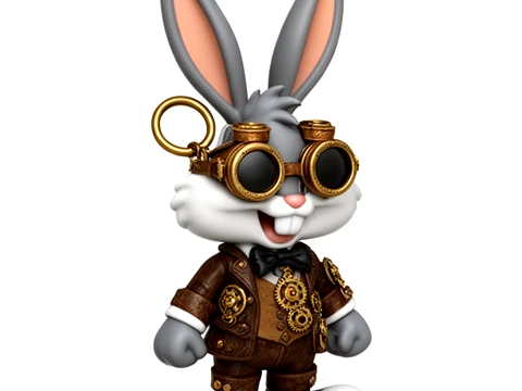 Bugs Bunny Steampunk Ring Figure 3D Model