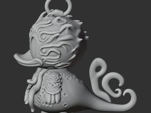 Donald Duck Cthulhu Ring Figure 3D Model