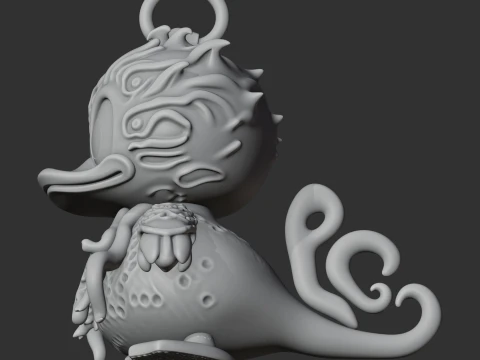 Donald Duck Cthulhu Ring Figure 3D Model