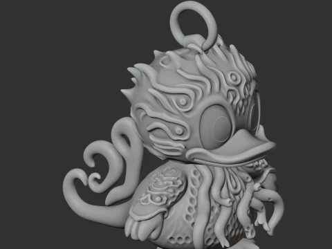 Donald Duck Cthulhu Ring Figure 3D Model