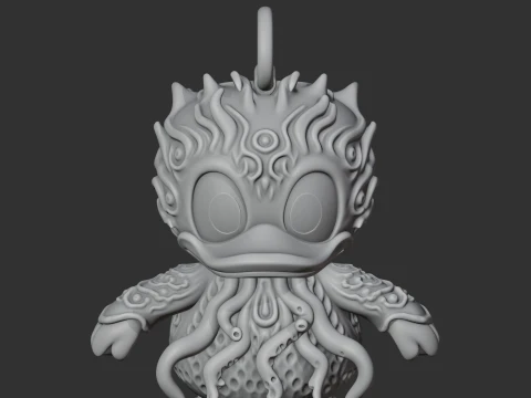 Donald Duck Cthulhu Ring Figure 3D Model