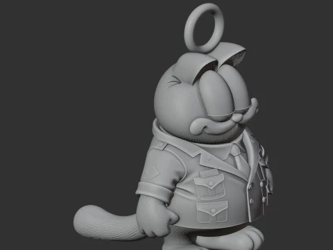 Garfield Ace Ventura Ring Figure 3D Model