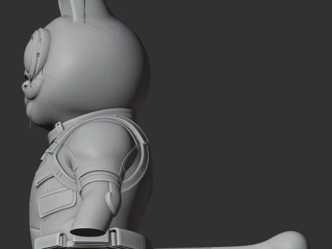 Garfield Deadpool Ring Figure 3D Model