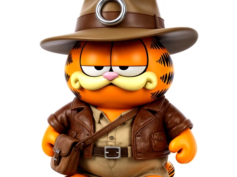 Garfield Indiana Jones Ring Figure 3D Model
