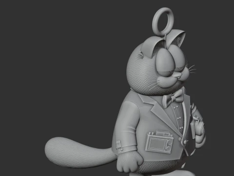 Garfield James Bond Ring Figure 3D Model