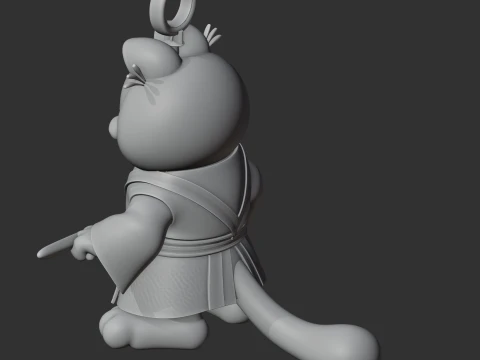 Garfield Jedi Ring Figure 3D Model