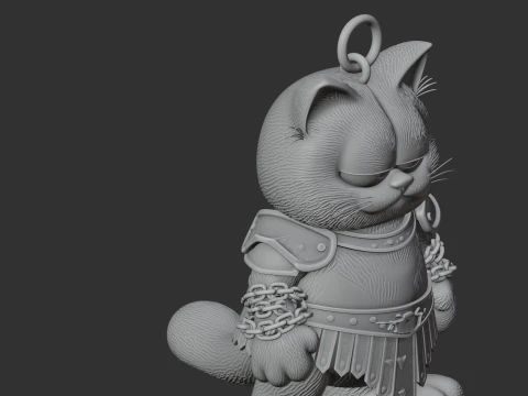 Garfield Kratos Ring Figure 3D Model