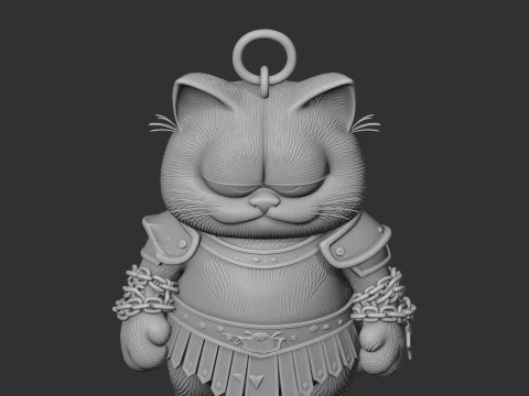 Garfield Kratos Ring Figure 3D Model