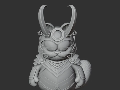 Garfield Loki Ring Figure 3D Model