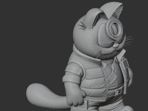 Garfield Marty McFly Ring Figure 3D Model