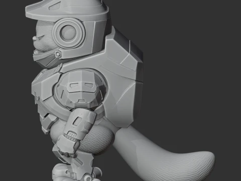 Garfield Master Chief Ring Figure 3D Model