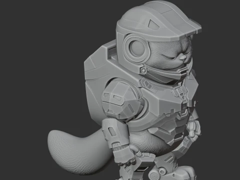 Garfield Master Chief Ring Figure 3D Model