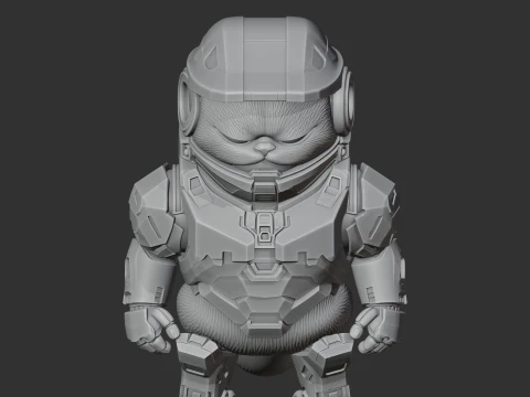 Garfield Master Chief Ring Figure 3D Model