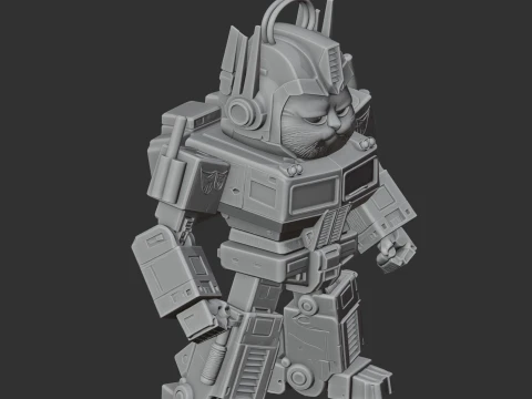Garfield Optimus Prime Ring Figure 3D Model