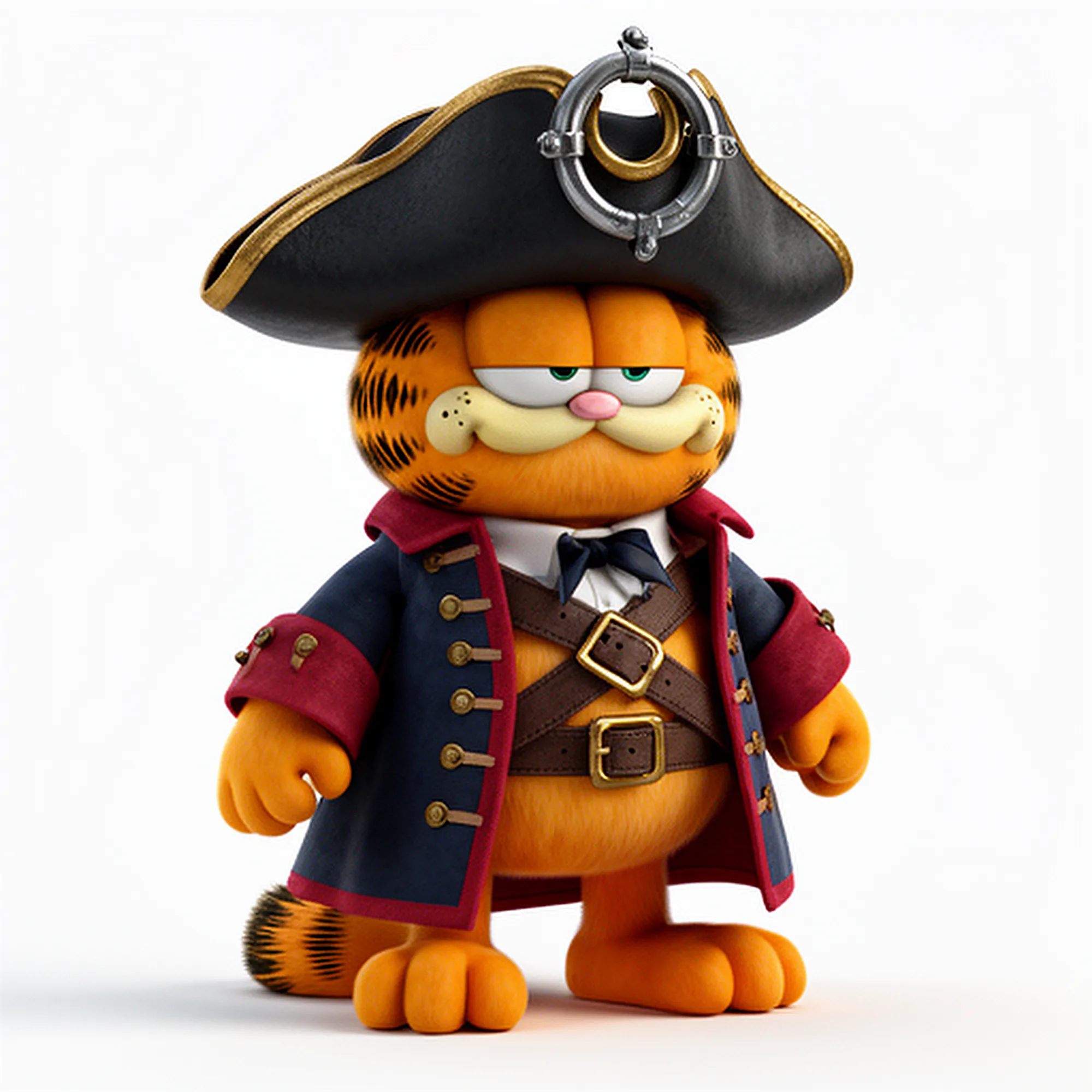 Garfield Pirate Ring Figure 3D Model .c4d .max .obj .3ds .fbx .stl .blend 