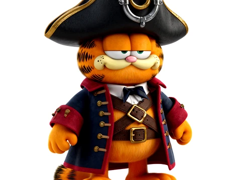 Garfield Pirate Ring Figure Model 3D