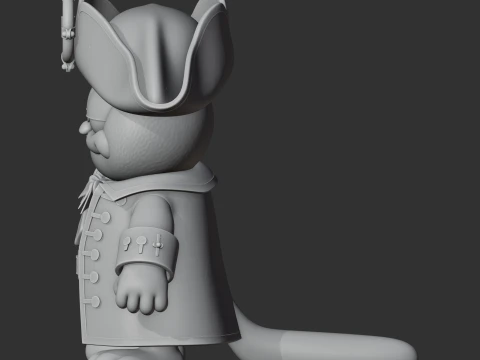 Garfield Pirate Ring Figure 3D Model