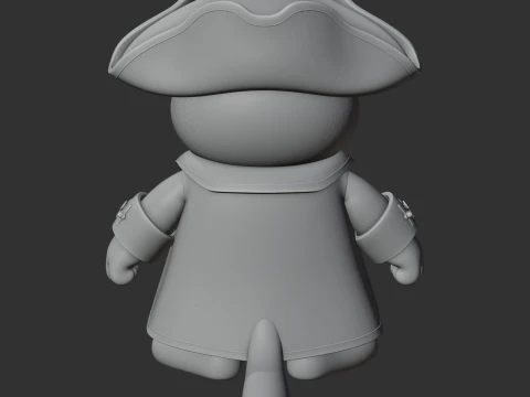 Garfield Pirate Ring Figure 3D Model