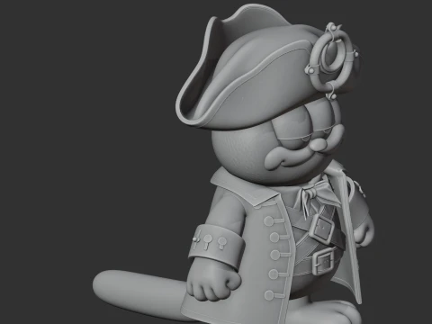 Garfield Pirate Ring Figure 3D Model